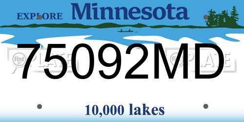 75092MD Minnesota License Plate