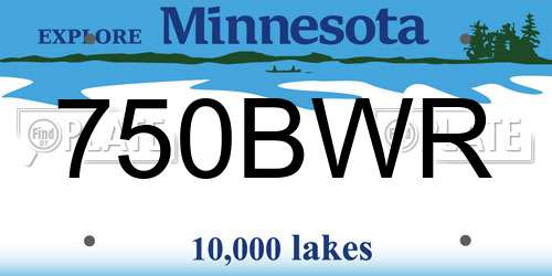 750BWR Minnesota License Plate