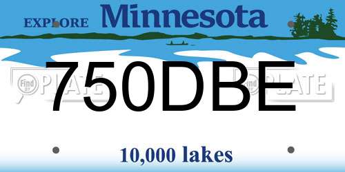750DBE Minnesota License Plate