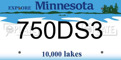 750DS3 Minnesota License Plate