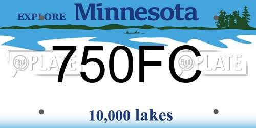 750FC Minnesota License Plate