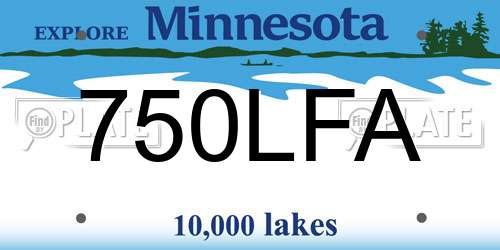 750LFA Minnesota License Plate