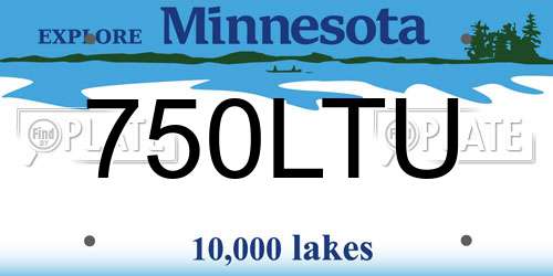 750LTU Minnesota License Plate
