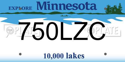 750LZC Minnesota License Plate