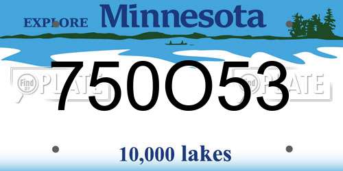 750O53 Minnesota License Plate