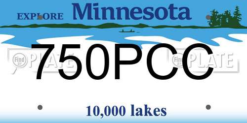 750PCC Minnesota License Plate