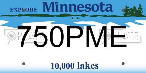 750PME Minnesota License Plate
