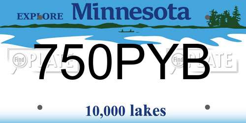 750PYB Minnesota License Plate