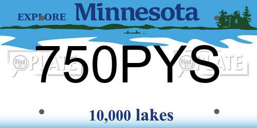 750PYS Minnesota License Plate
