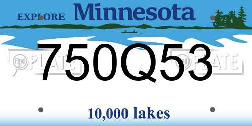 750Q53 Minnesota License Plate