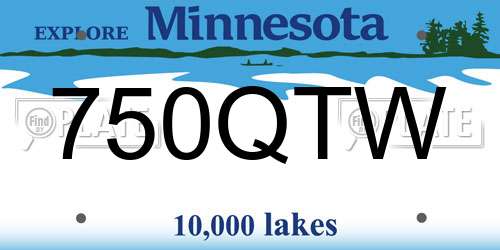 750QTW Minnesota License Plate