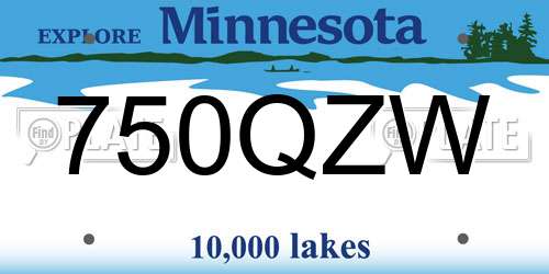 750QZW Minnesota License Plate