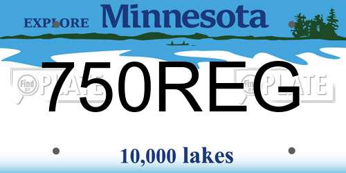 750REG Minnesota License Plate