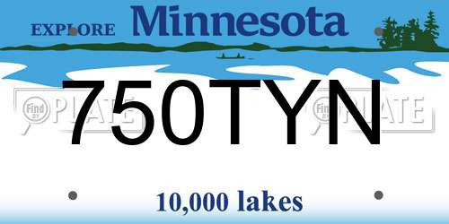750TYN Minnesota License Plate
