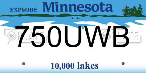 750UWB Minnesota License Plate