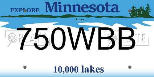 750WBB Minnesota License Plate