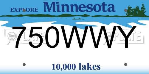 750WWY Minnesota License Plate