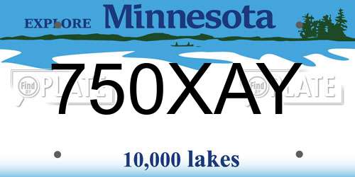 750XAY Minnesota License Plate