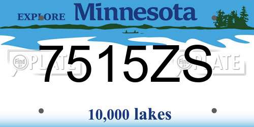 7515ZS Minnesota License Plate