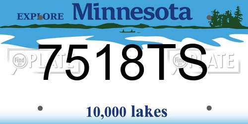 7518TS Minnesota License Plate
