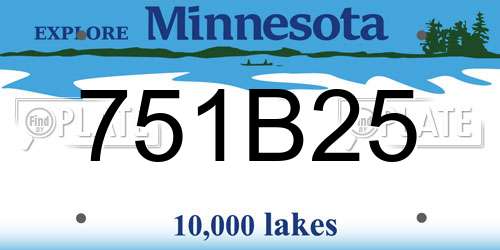 751B25 Minnesota License Plate