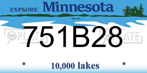 751B28 Minnesota License Plate