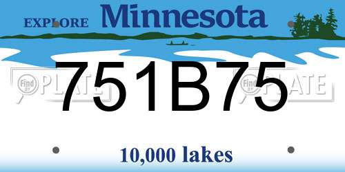 751B75 Minnesota License Plate