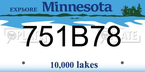 751B78 Minnesota License Plate