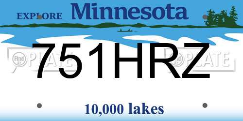 751HRZ Minnesota License Plate