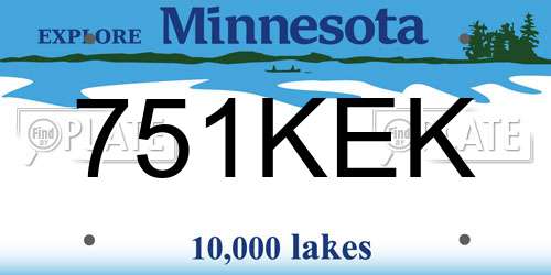 751KEK Minnesota License Plate