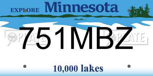 751MBZ Minnesota License Plate