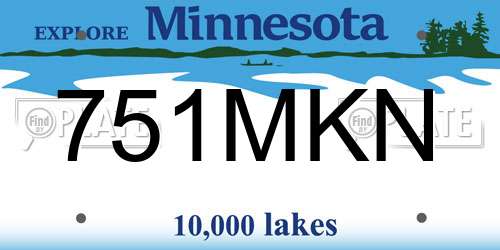 751MKN Minnesota License Plate