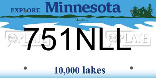 751NLL Minnesota License Plate
