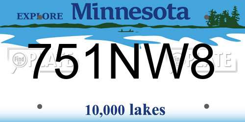 751NW8 Minnesota License Plate