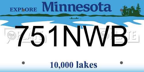 751NWB Minnesota License Plate