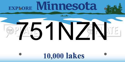 751NZN Minnesota License Plate