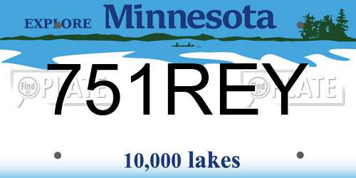 751REY Minnesota License Plate