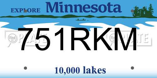 751RKM Minnesota License Plate