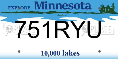 751RYU Minnesota License Plate