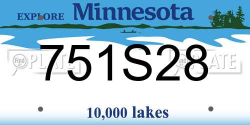 751S28 Minnesota License Plate