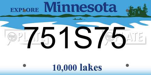 751S75 Minnesota License Plate