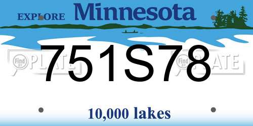 751S78 Minnesota License Plate