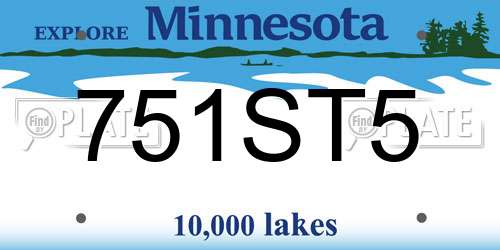 751ST5 Minnesota License Plate
