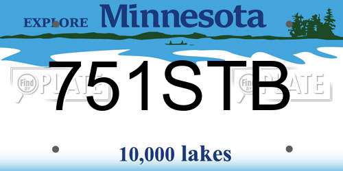751STB Minnesota License Plate