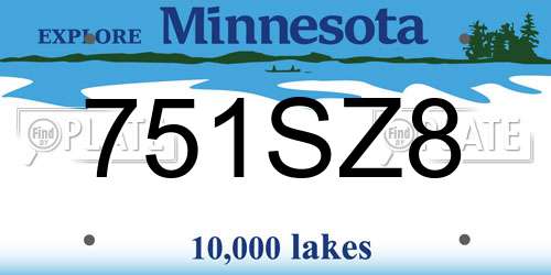 751SZ8 Minnesota License Plate
