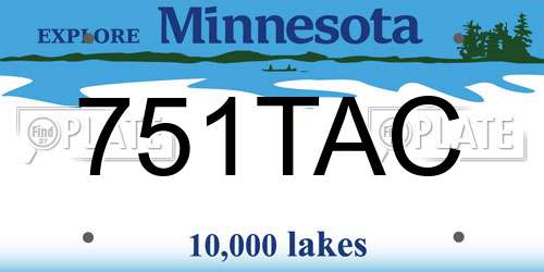 751TAC Minnesota License Plate