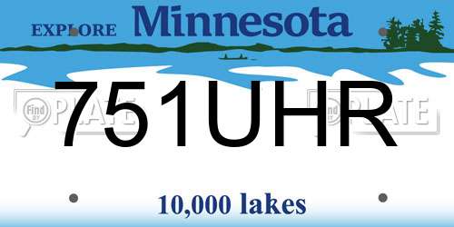 751UHR Minnesota License Plate