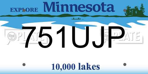 751UJP Minnesota License Plate