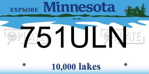 751ULN Minnesota License Plate