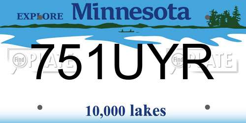 751UYR Minnesota License Plate